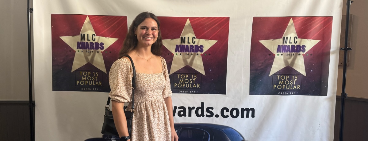 Comm Arts alumna, Kristyn Dallmann, at the MLC Film Festival. 