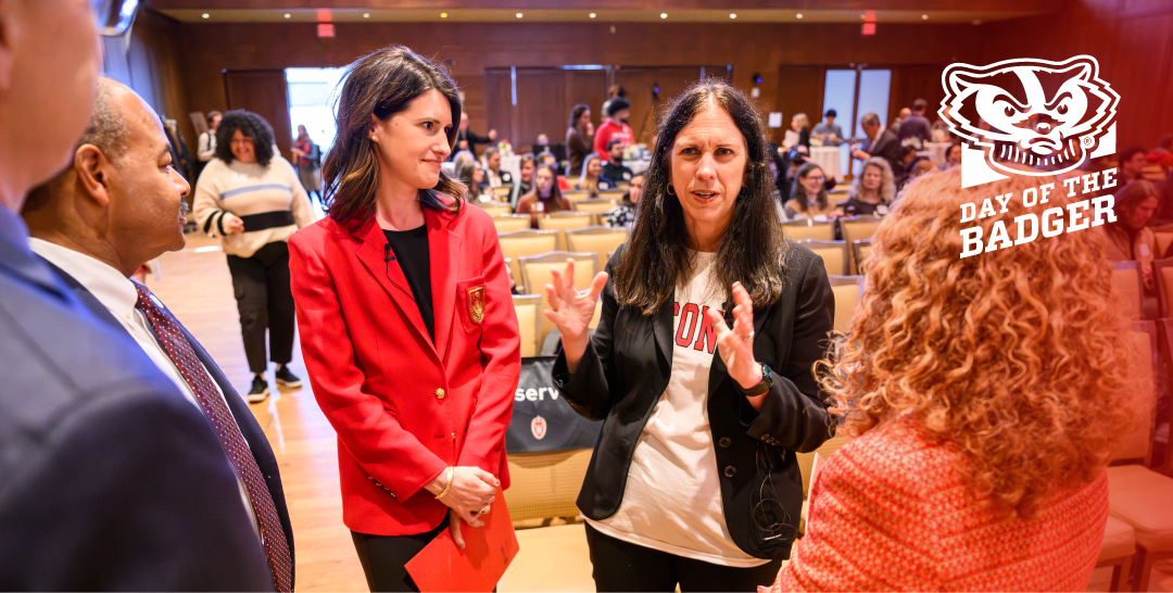 From left to right: Dean Eric Wilcots (left), Allison Prasch, Colleen Shogan, Chancellor Mnookin