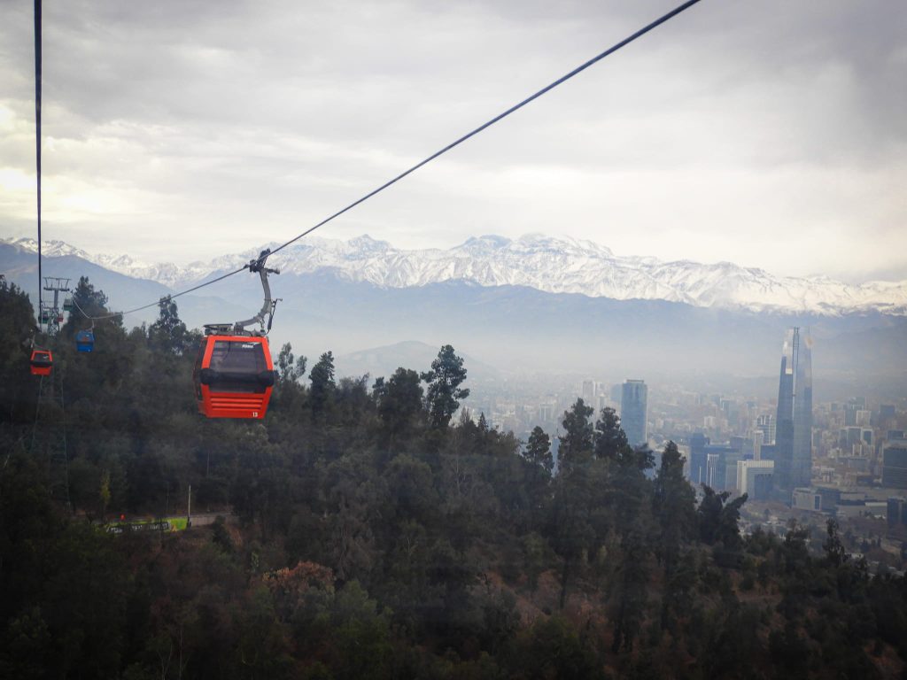 Cable cars in Santiago, Chile.