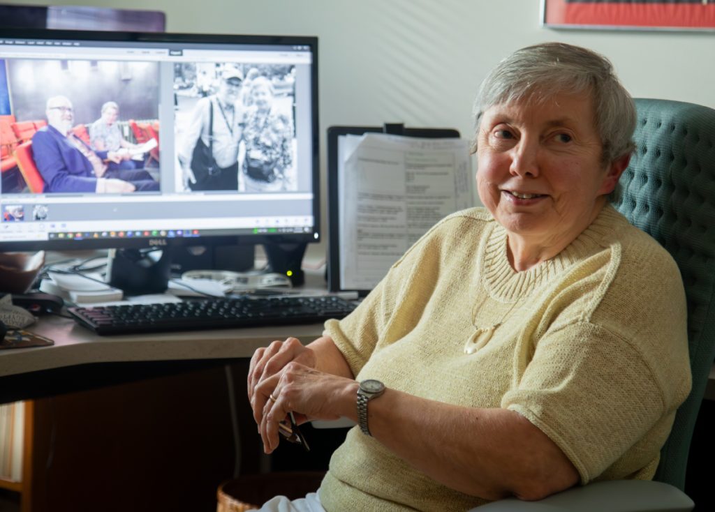 Kristin Thompson in her home office.