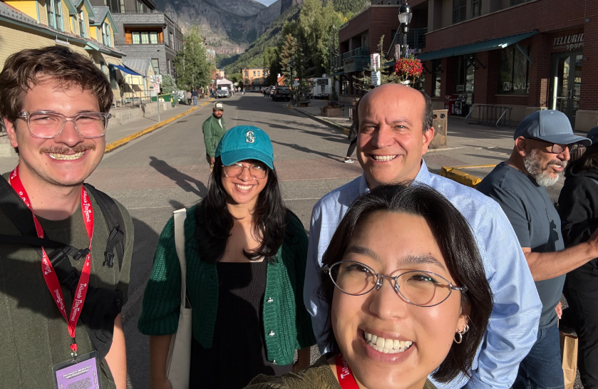 Grad students and Jonathan Gray at the 2026 Telluride Film Festival.